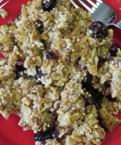 Baked Quinoa and Oatmeal on a plate