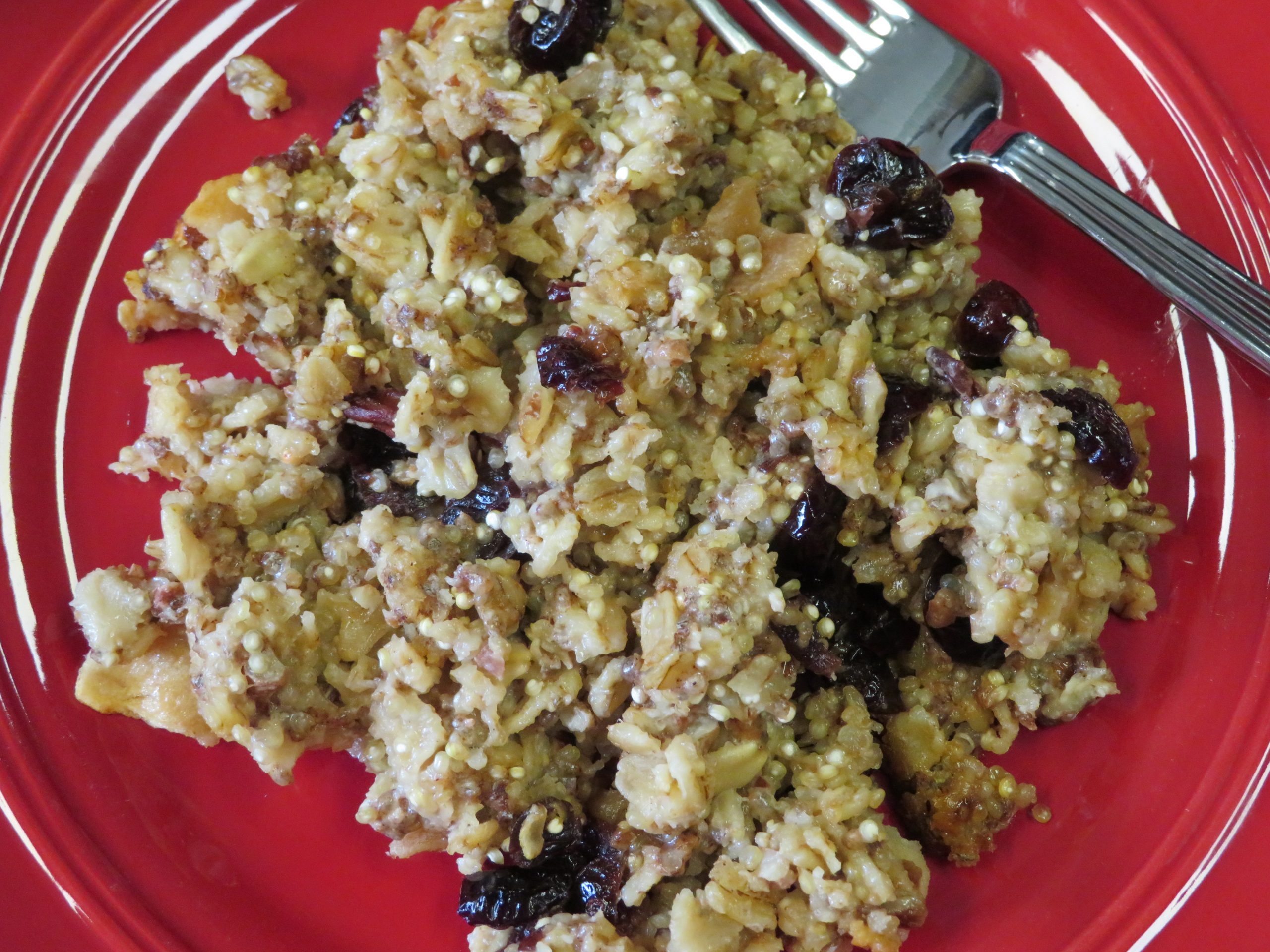 Baked Quinoa and Oatmeal on a plate