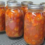 Quart jars of beef stew