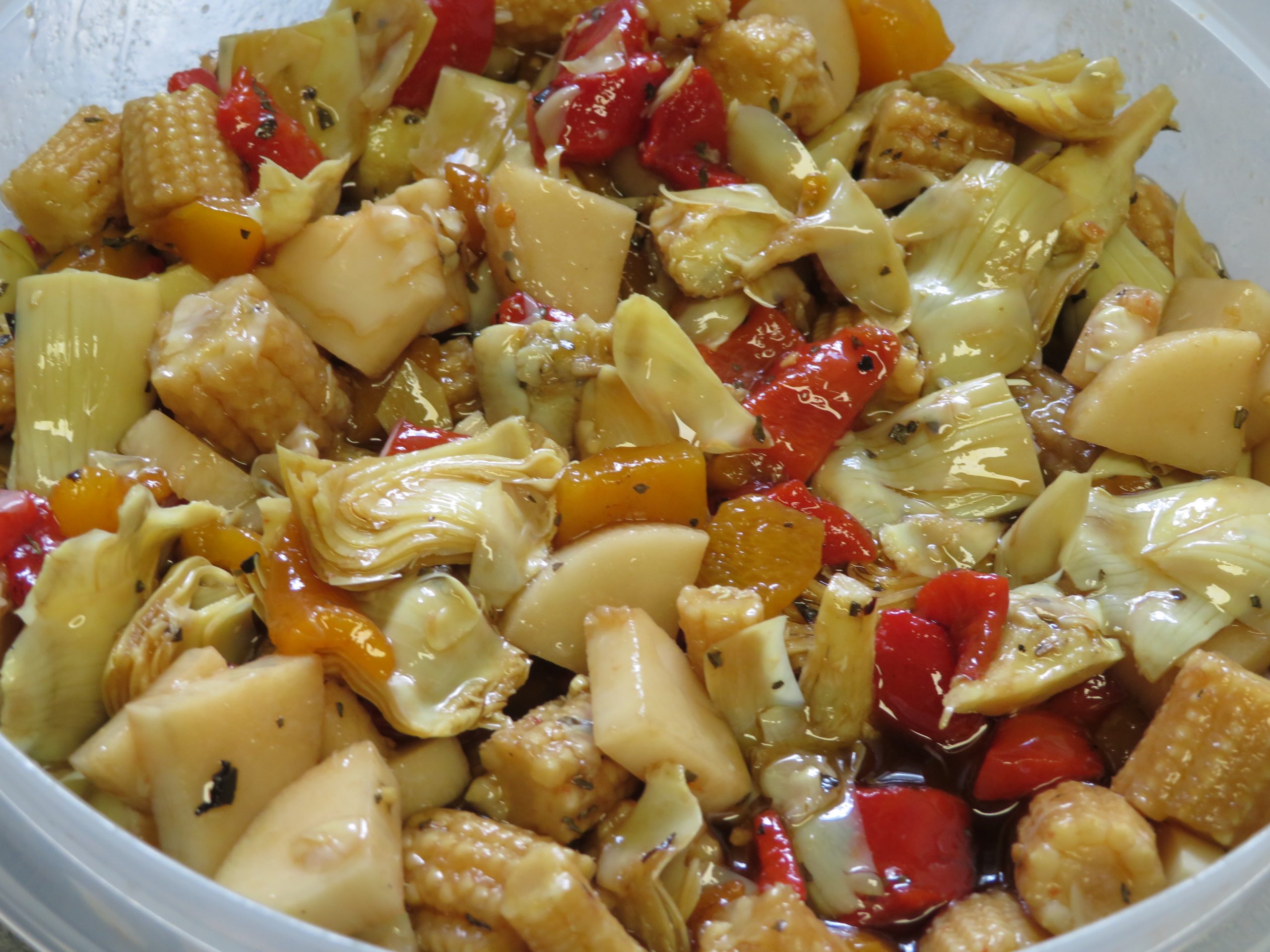 Serving bowl of Mediterranean Salad