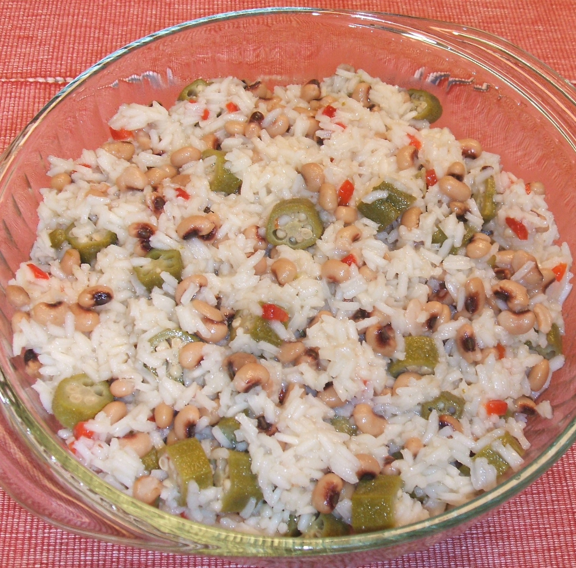 Serving bowl of Southern Rice Salad