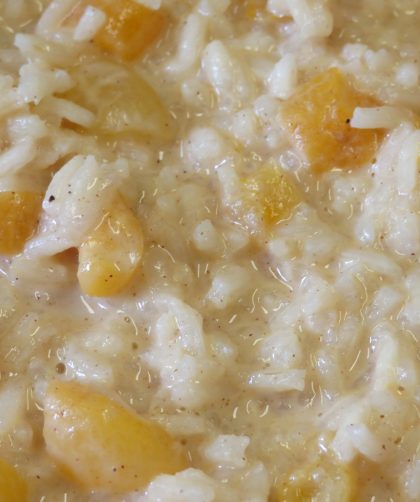 Apricot Rice Pudding closeup