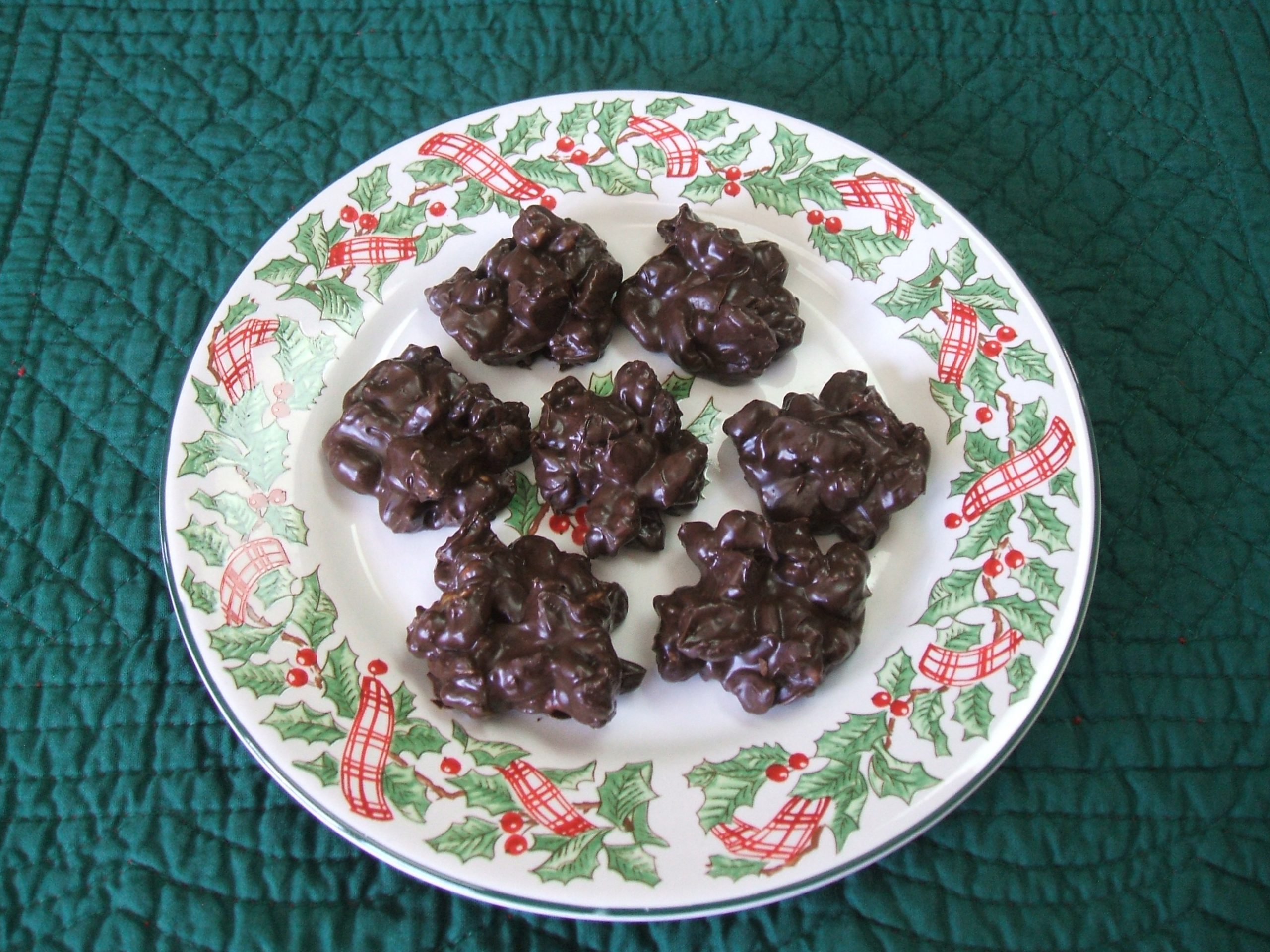 A plate of Cranberry Walnut Clusters