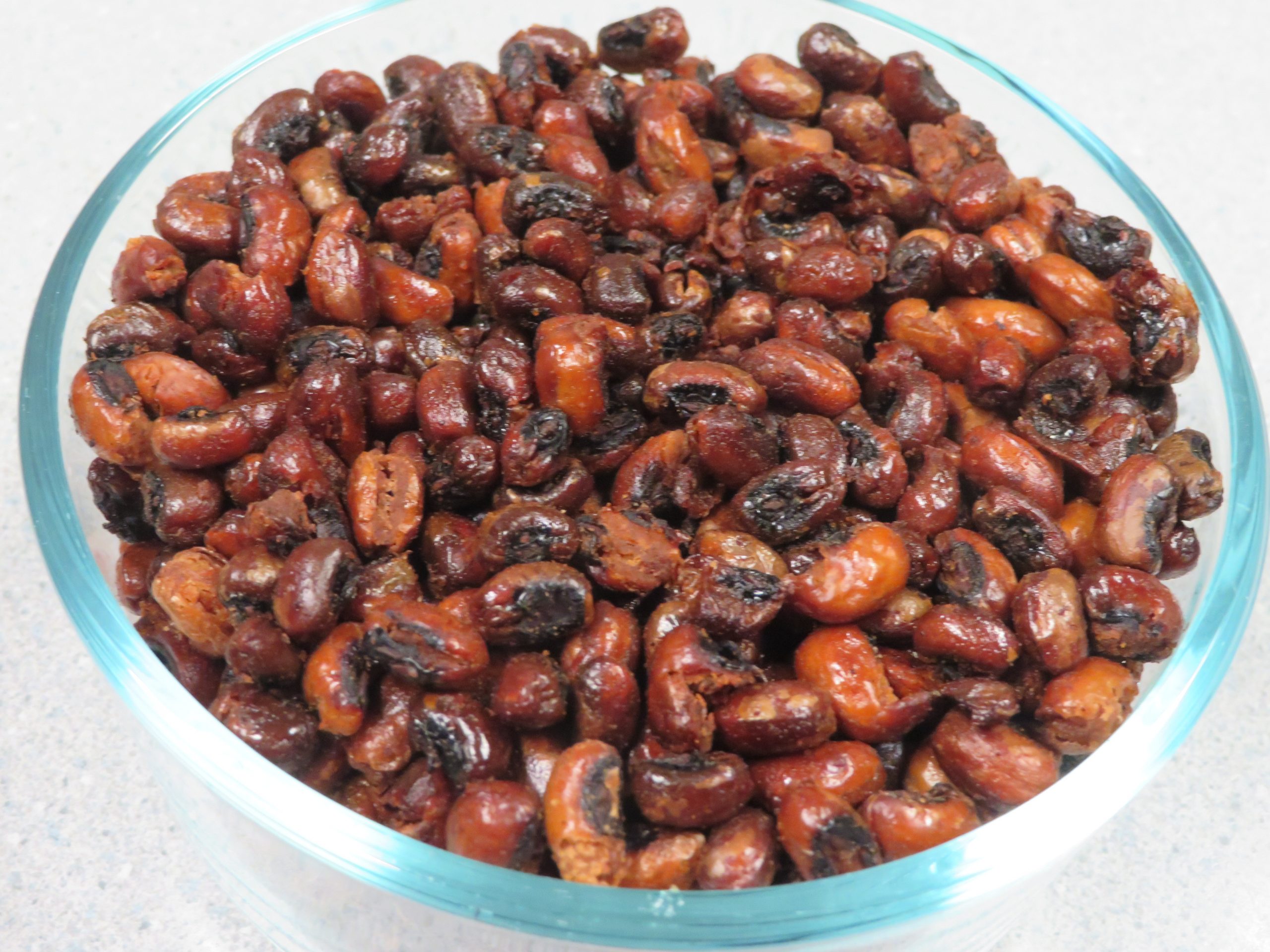 A bowl of Roasted Blackeye Peas