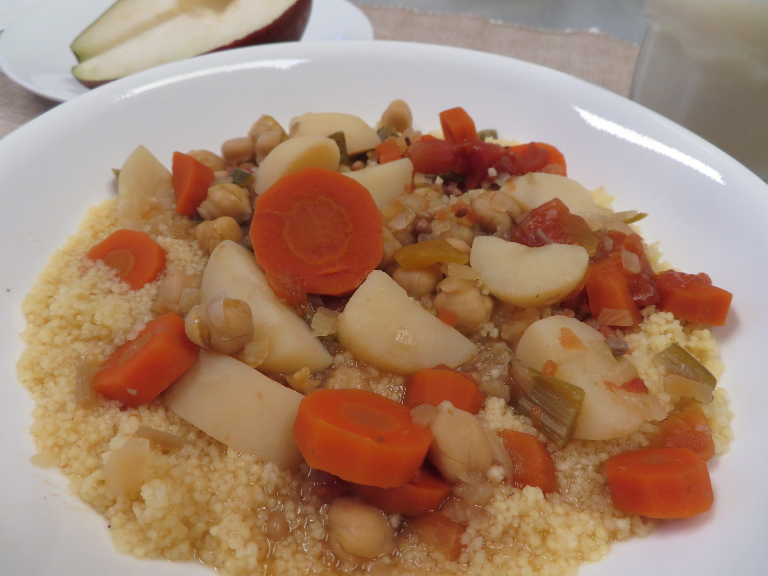 A bowl of Chickpea Stew over couscous