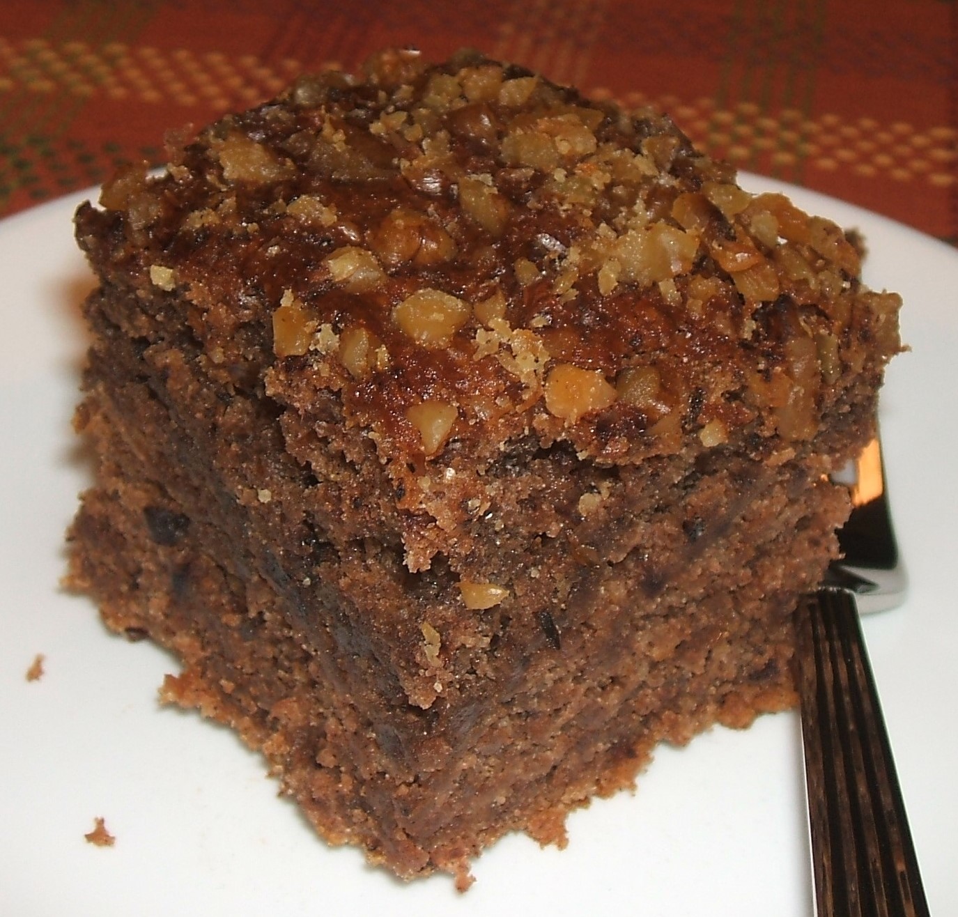 A piece of Fruit Spice Cake on a plate