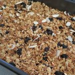 Three Grain Granola in a baking pan