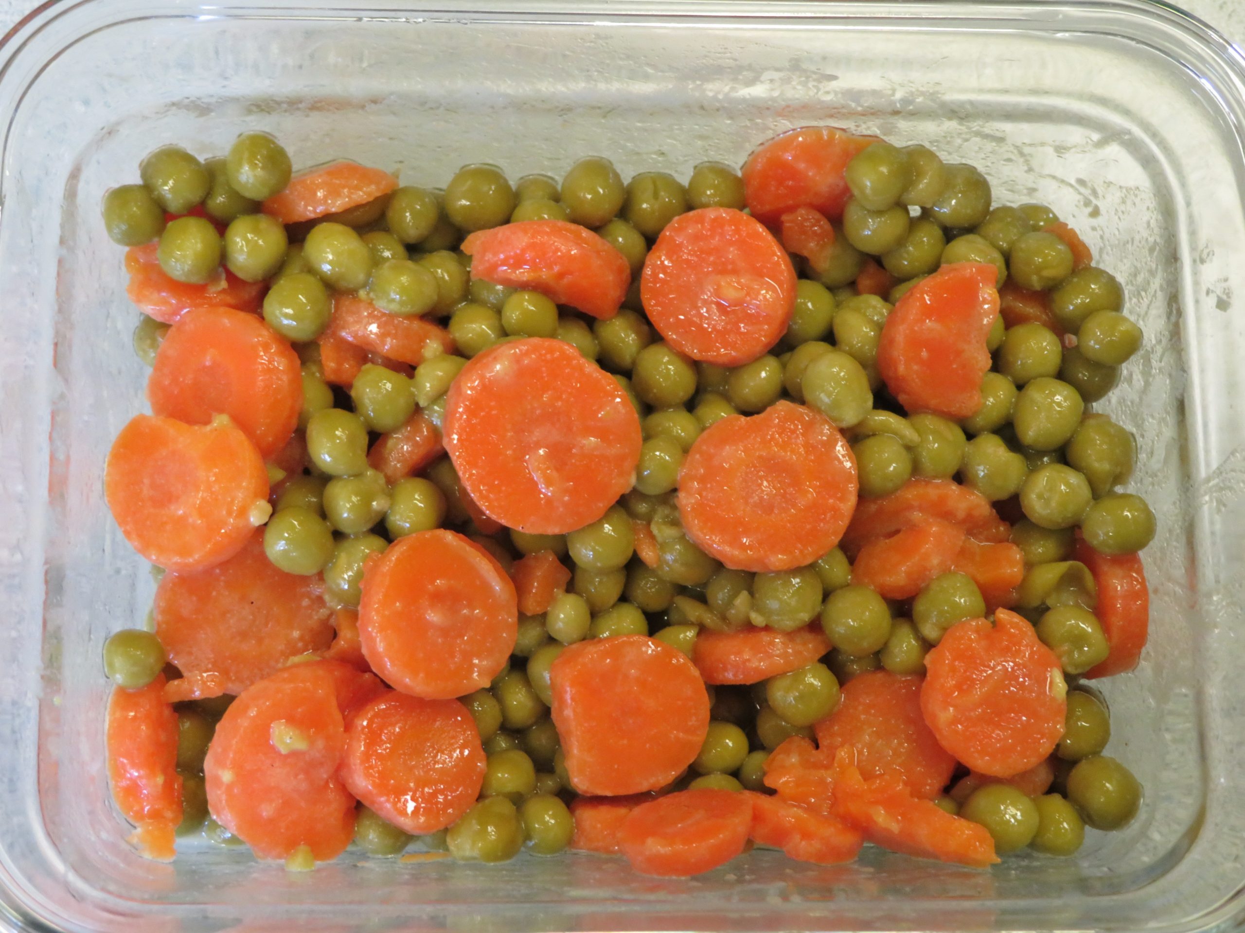 Peas and Carrots Salad in a dish