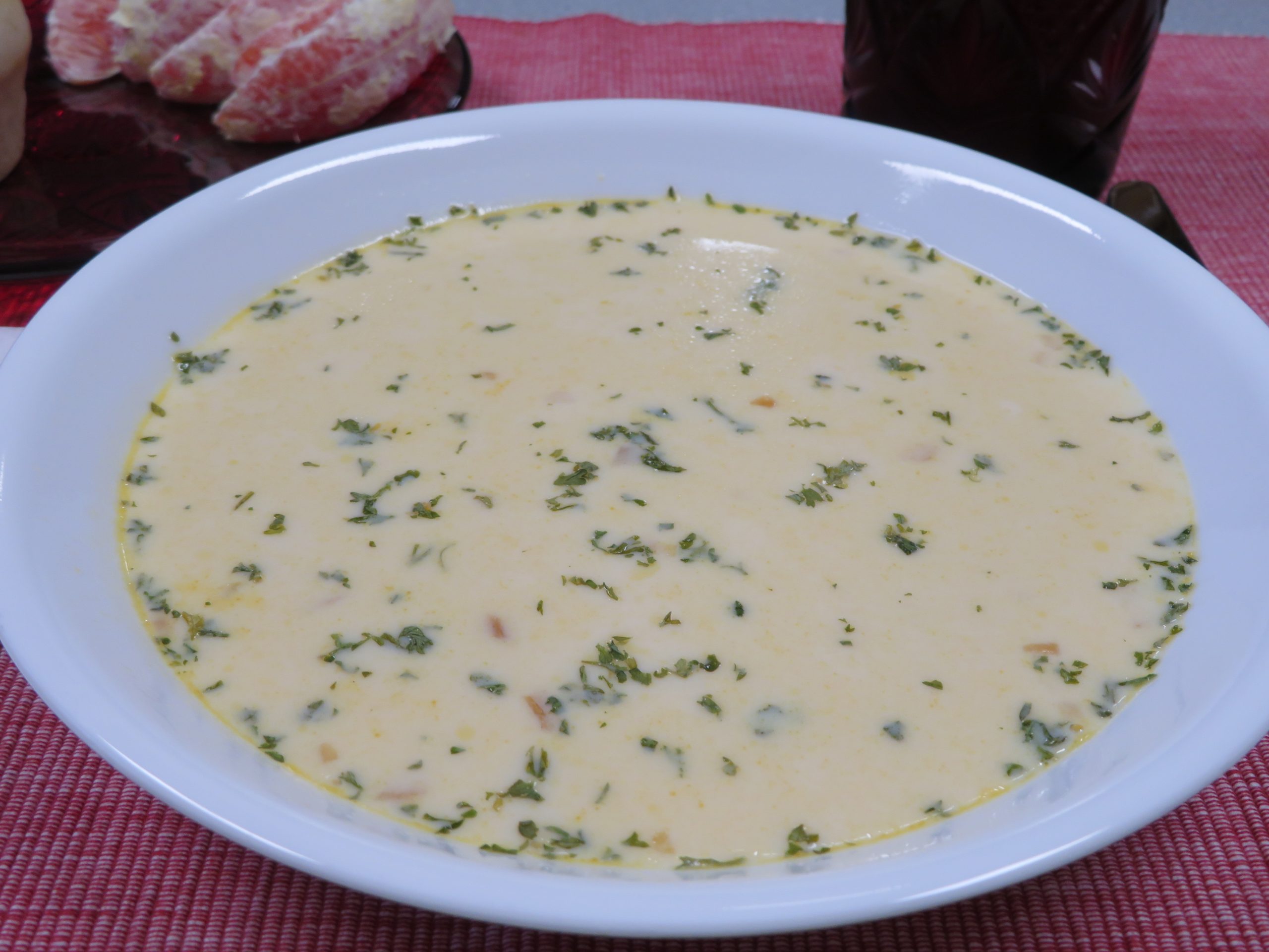 A bowl of Cheese and Potato Soup