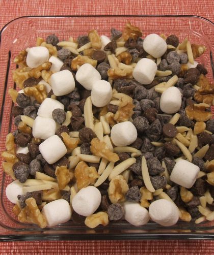 A bowl of Rocky Road Snack Mix