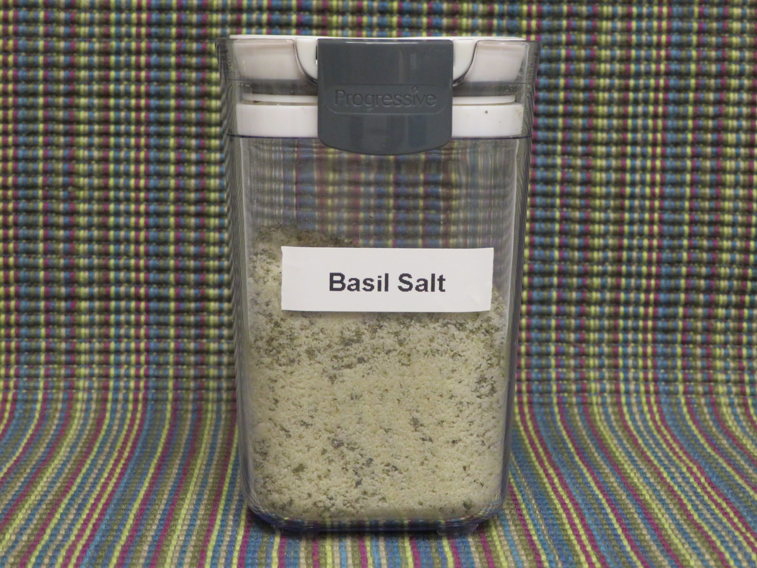 Jar of basil salt