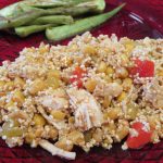 Southwestern Chicken Bulgur Salad on a dinner plate