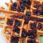 Blueberry Maple Pecan Conserve on a waffle