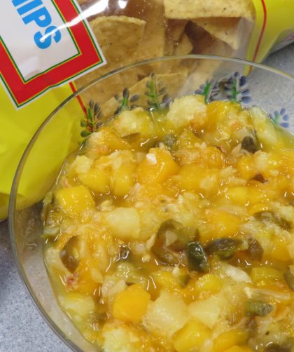 Tropical Fruit Salsa and tortilla chips