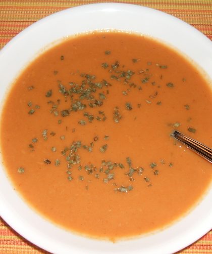 A bowl of Apple Pumpkin Bisque