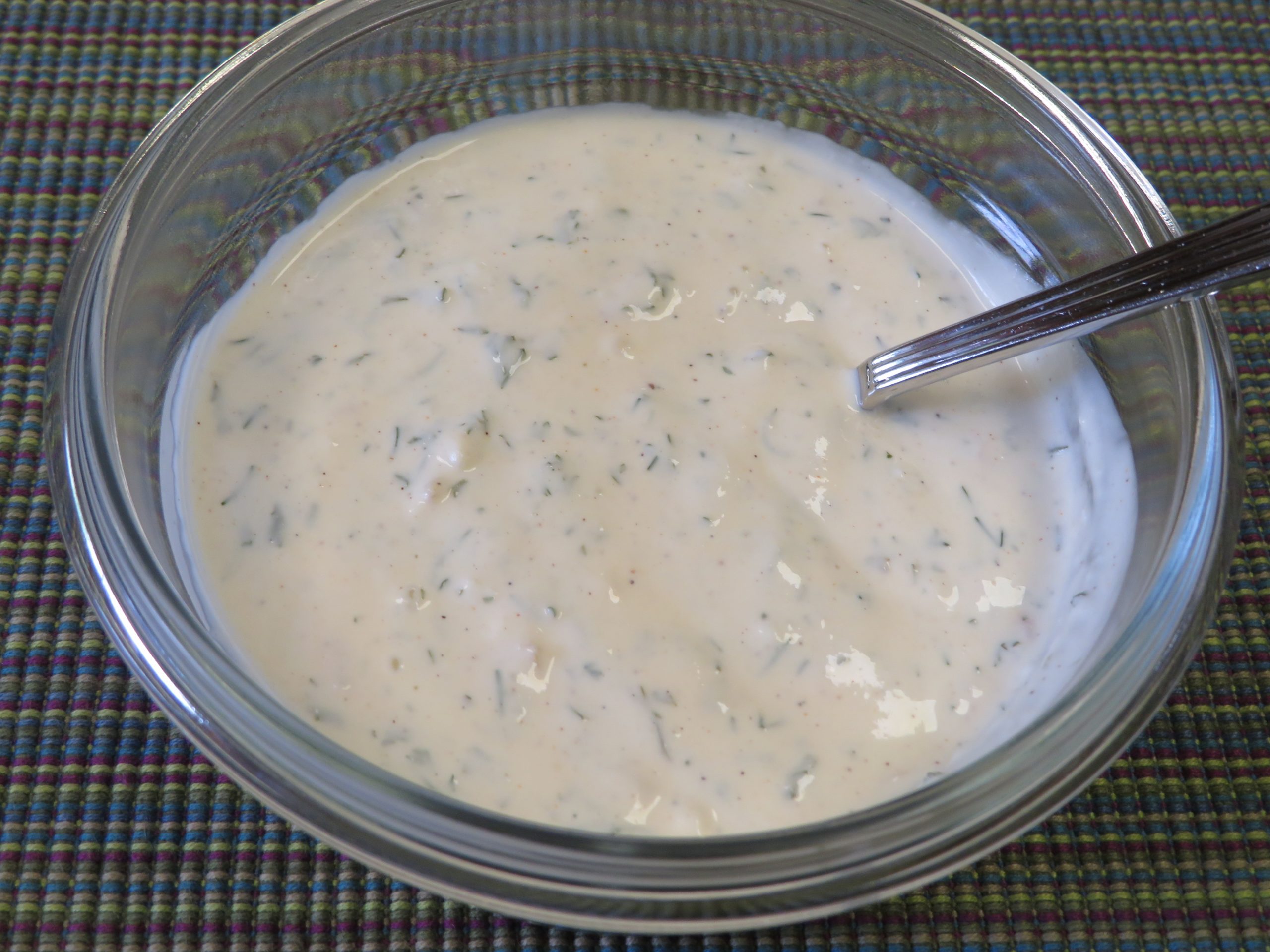 Glass container of Dill Dip