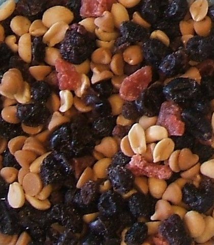 PB and Jam Trail Mix in a plastic container