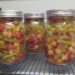 Pint jars of Pickled Three Bean Salad