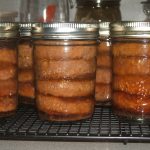 Half pint jars of sausage patties