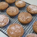 Soft Molasses Cookies on a cooling rack