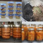 A collage of meals in jars