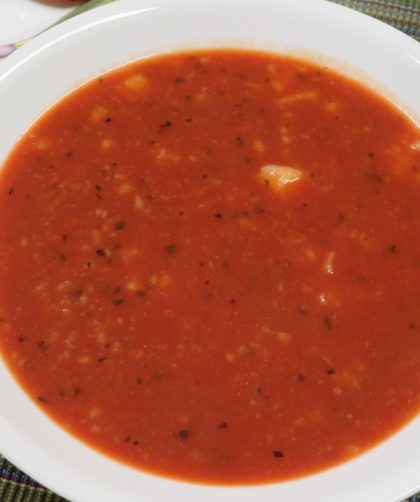 A bowl of Potato Tomato Soup